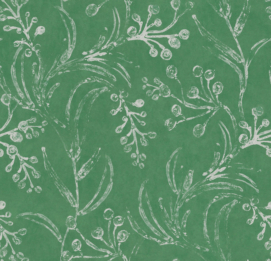 minnie-kemp-mindthegap-collaboration-green-white-wallflower-block-print-floral-wallpaper-design-folk