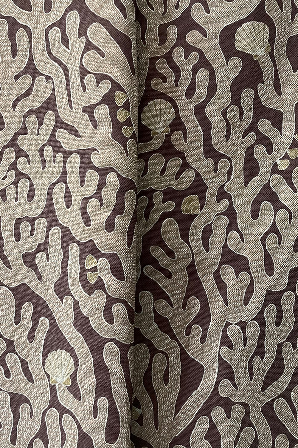 josephine-munsey-paint-collour-textile-interior-prints-fabric-coral-shell-linen-union-purple-brown-neutral-small-scale-design