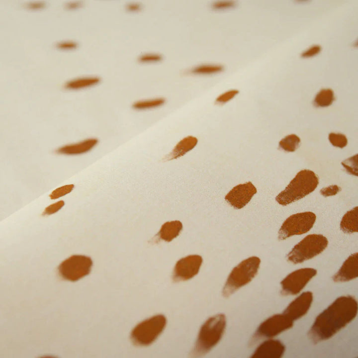 poodle-and-blonde-Dalmatian-print-tottenham-fabric-linen-spots-brushstroke-ginger-orange-on-white-linen-textile-spots 