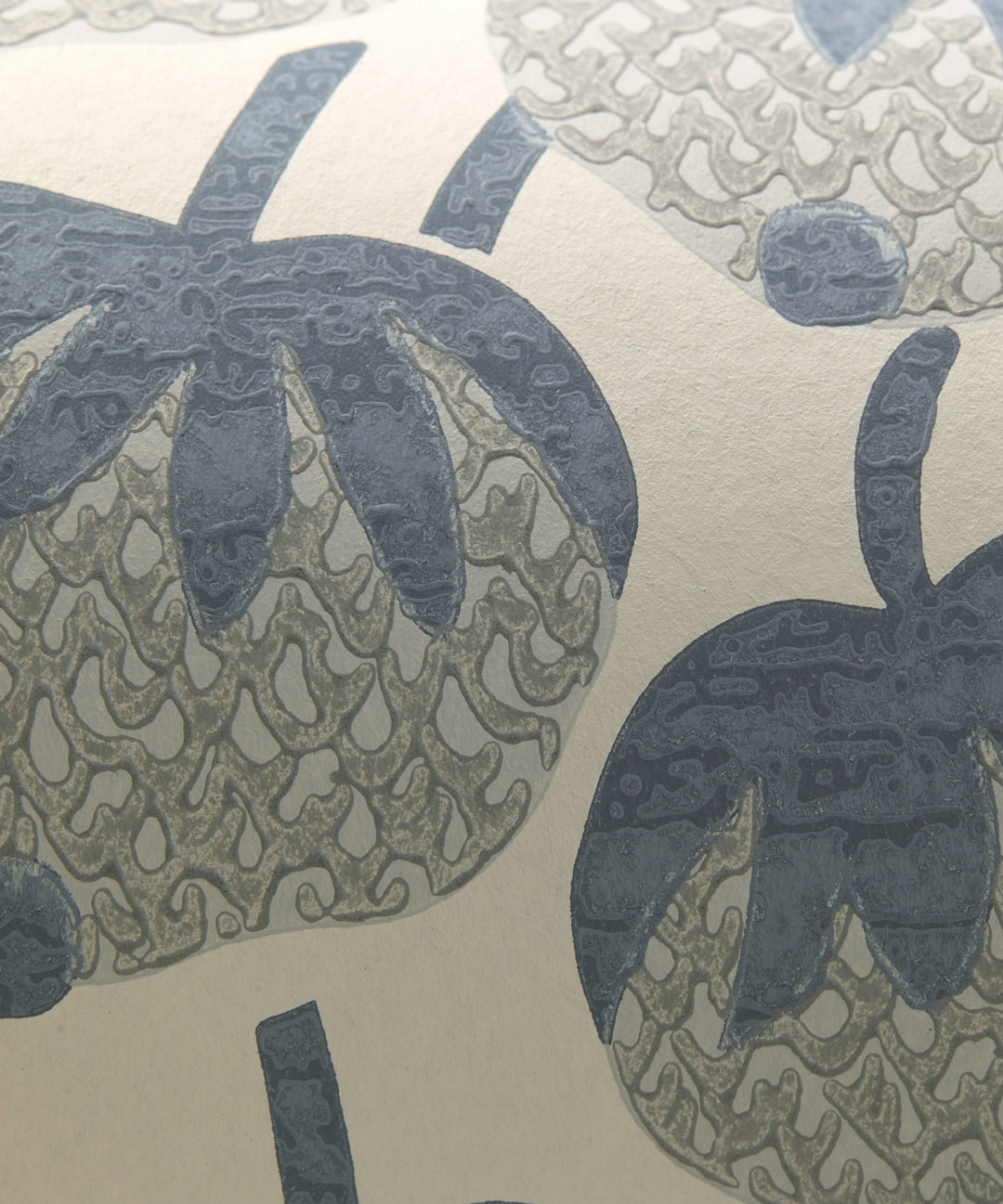 Botanical Atlas Berry Tree Wallpaper in Lapis