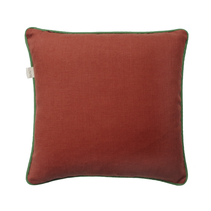 lowri-night-garden-lilac-rust-terrocotta-green-piped-linen-cushion-british-textile-designer