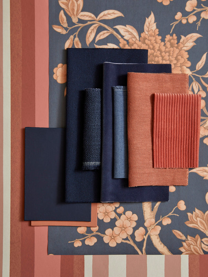 Liberty-botanical-atlas-obi-stripe-wallpaper-coral-lacquer-white-red-moodboard-ink-navy-coral