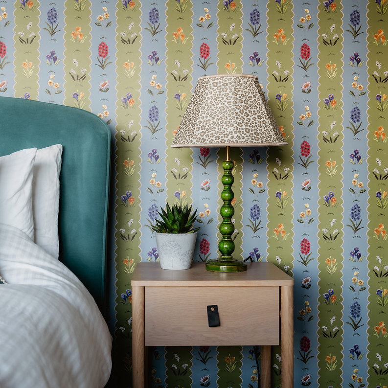 Wear-the-walls-wallpaper-scalloped-edge-stripe-floral-embroidery-details-vintage-inspired-walls-Apple-and-Azure 