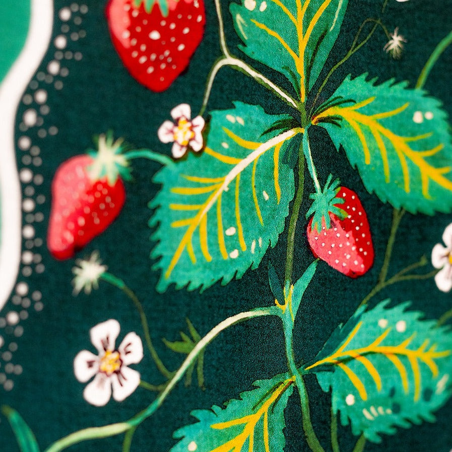 wear-the-walls-halcyon-wallpaper-emerald-green-stunning-retro-floral-patchwork-hand-illustrated-print-bold-sunflowers-strawberries-mushrooms-poppies-psychedelic-pattern