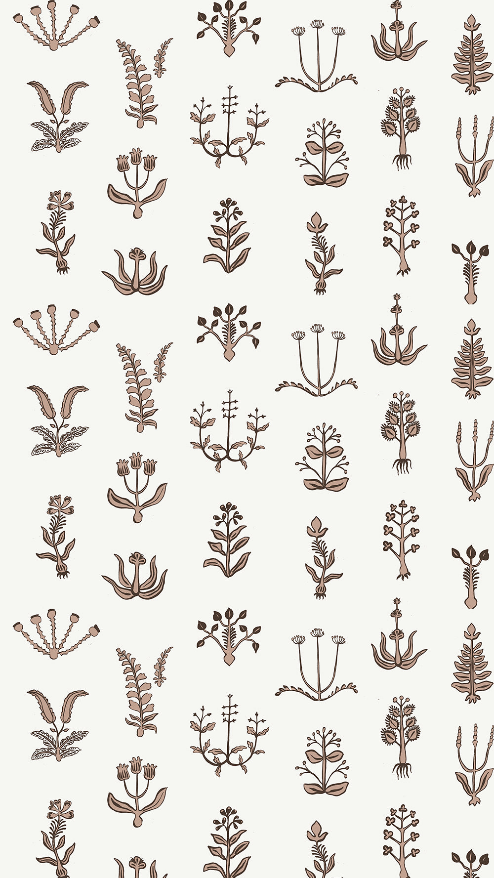 Josephine-Munsey-Wallpaper-Floral-Spot-block-repeated-botanical-pattern-flower-print-ham-Pink-Ceiling-White-Chimney-brown-