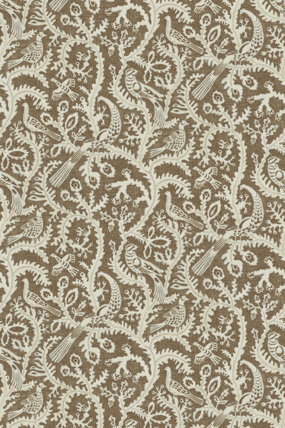 Josephine-Munsey-wallpaper-stitched-birds-lace-effect-birds-textile-background-brownJMW1035.21.0