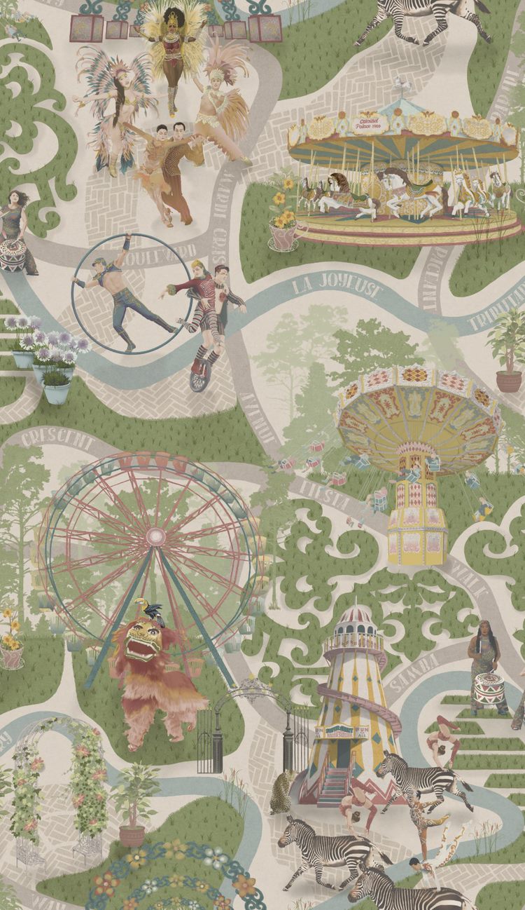 brand-mckenzie-carnival-fever-carnival-map-funfare-map-merry-go-round-helta-skelter-circus-wallpaper-classical-design