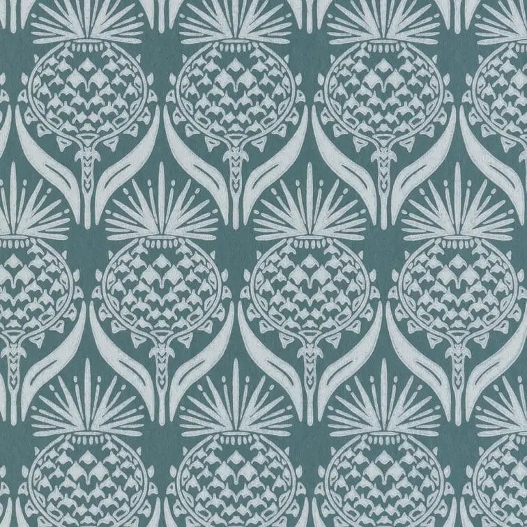 artichoke-thistle-wallpaper-teal-repeated-block-printed-wallpaper-made-in-england-barneby-gates-the-design-yard