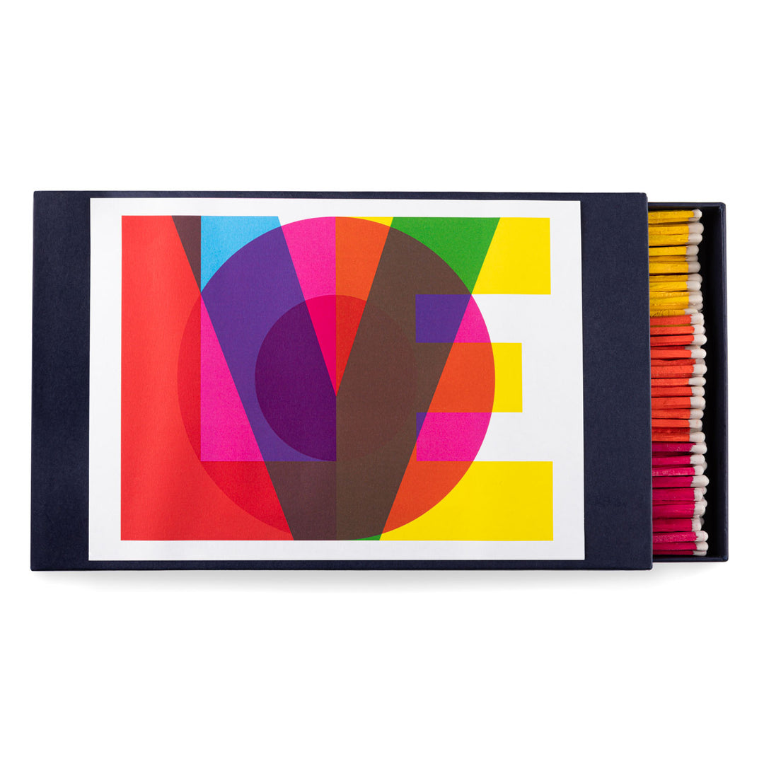 archivist-gallery-giant-match-boxes-LOVE-art-print-150-matches-boxed-gift-matches-rainbow-matches
