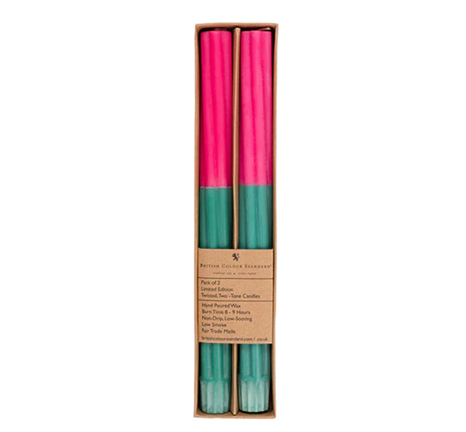british-colour-standard-twist-candles-neyron-rose-beryl -green-eco-candles-two-tone-box-set-two