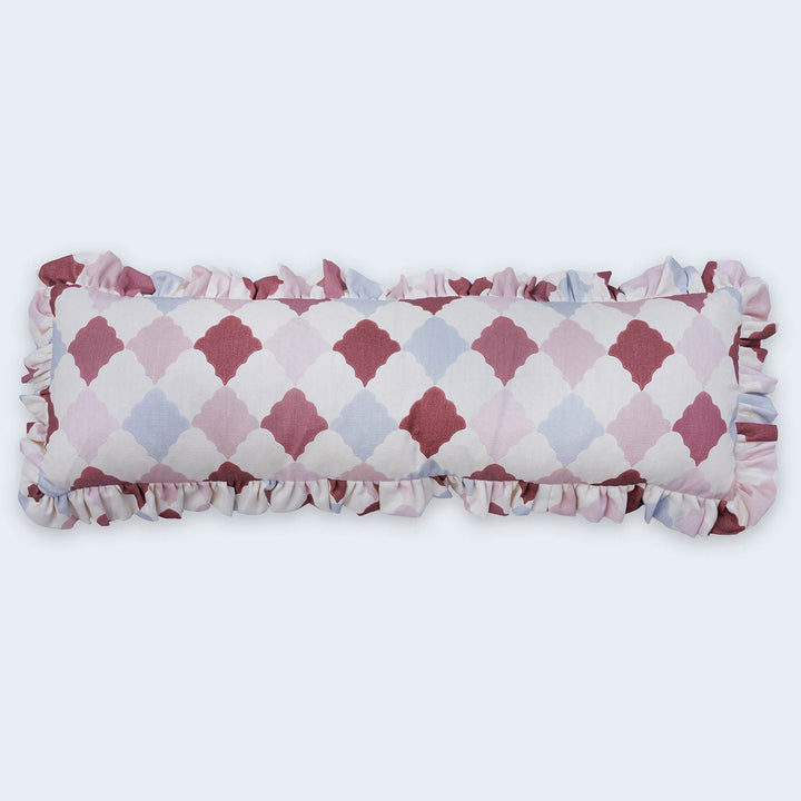 barneby-gates-frill-harlequin-printed-red-pink-blue-cushion-made-in-england