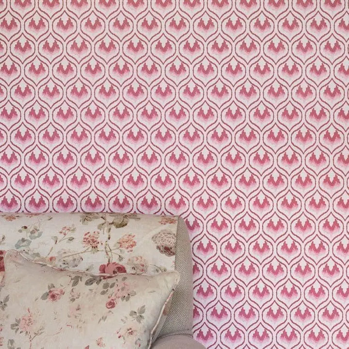 ikat-heart-wallpaper-oxblood-pink-red-repeated-block-printed-small-scale-designer-wallcovering