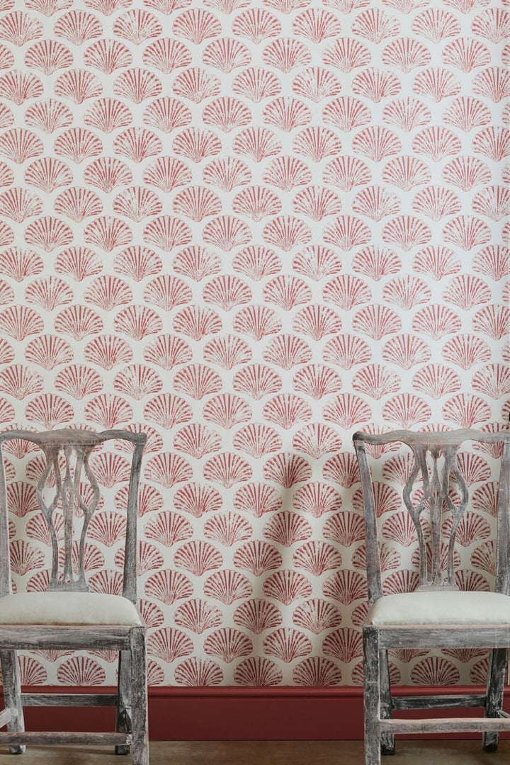Scallop Shell Wallpaper Red
