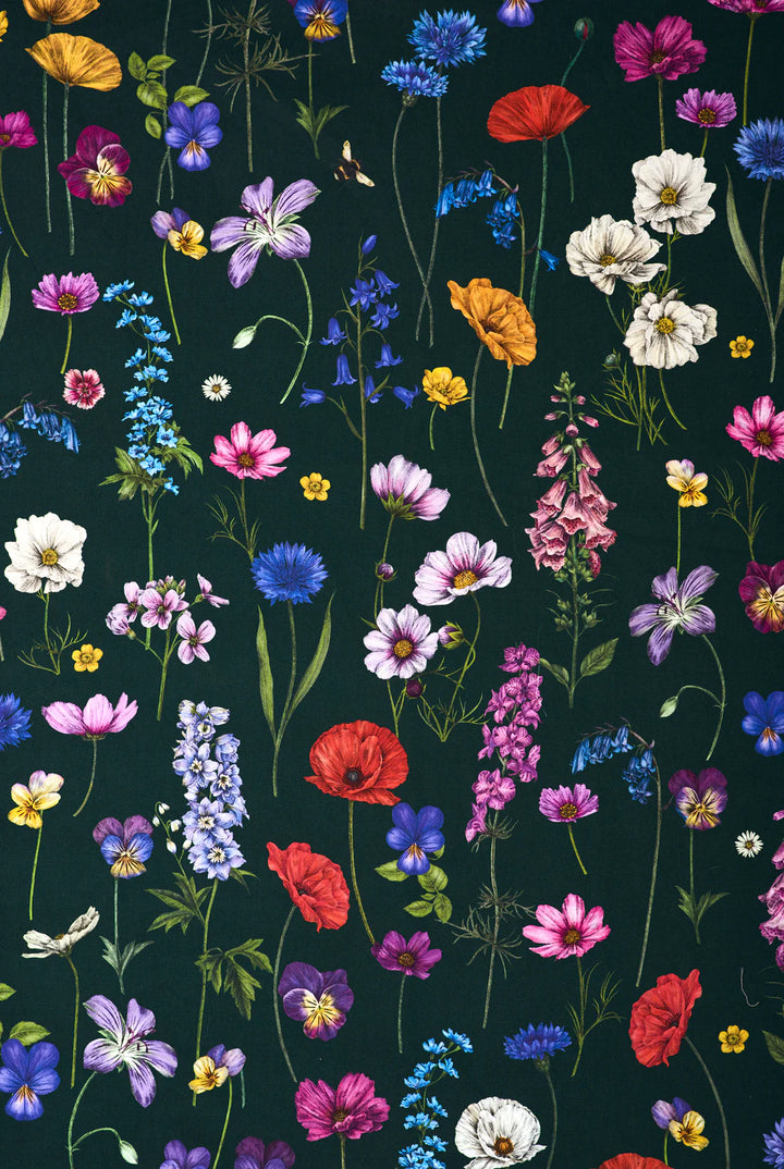 Victoria-Sanders-fabrics-botanica-green-hand-drawn-summer-floral-print-spring-flowers-green-background