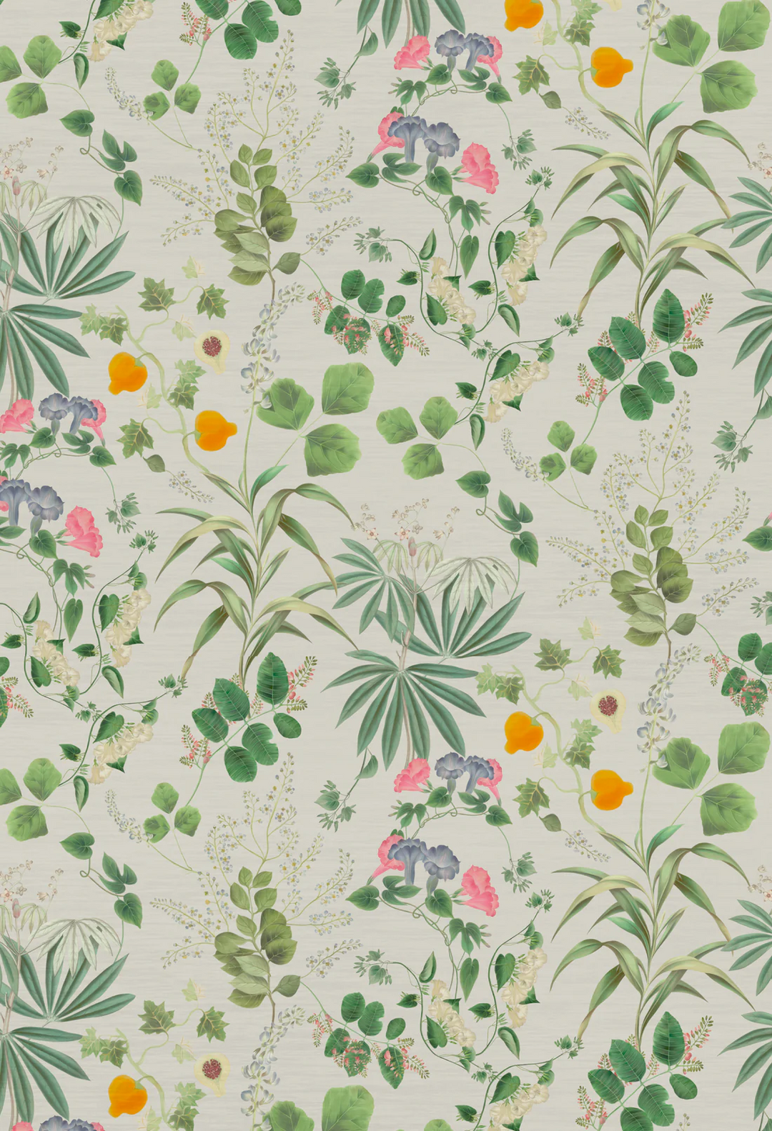Deus-ex-gardenia-wallpaper-eden-botanical-print-hand-illustrated-exotic-palms-forbidden-fruits-print-measdow-green-pink-blue-print-white-background