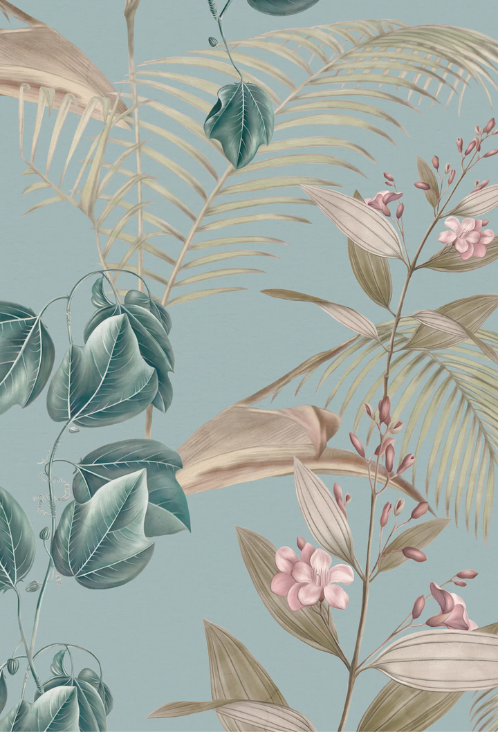 Deus-ex-Gardenia-Wild-Ivy-Horizon-soft-green-wild-palm-spider-monkey-leaves-South-American-Paradise-palm-leaves-jungle-pattern-hand-illustrated-pattern