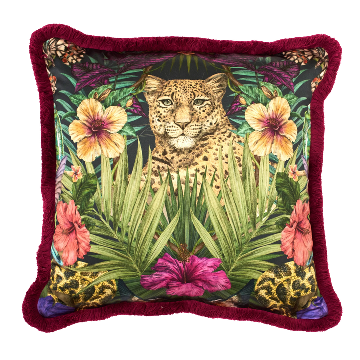 victoria-sanders-faces-of-exotica-tiger-print-cushion-velvet-flowers-trimed-magenta-fringe-decortive-pillow