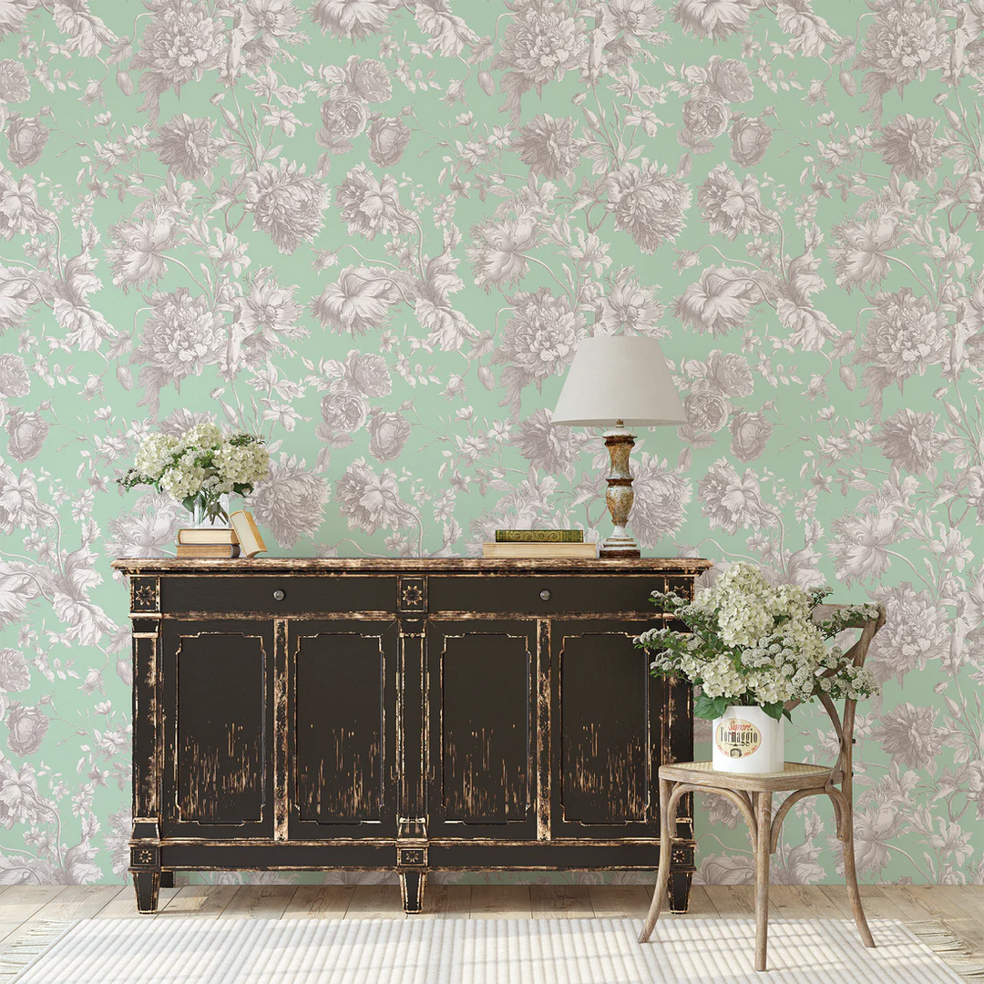 North-and-Nether-wallpaper-jardin-copy-of-jardin-wallpaper-mint-green-background-soft-grey-floral-print-roses-trailing-classical-pattern-