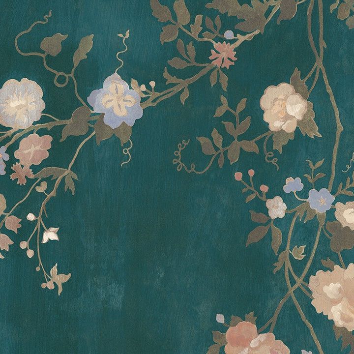 Floral-Roberts-Hamilton-Weston-wallpaper-trailing-flowers-Garland-hand-illustrated-panel-walls-mural-floral-Garland-painterly-Teal-05