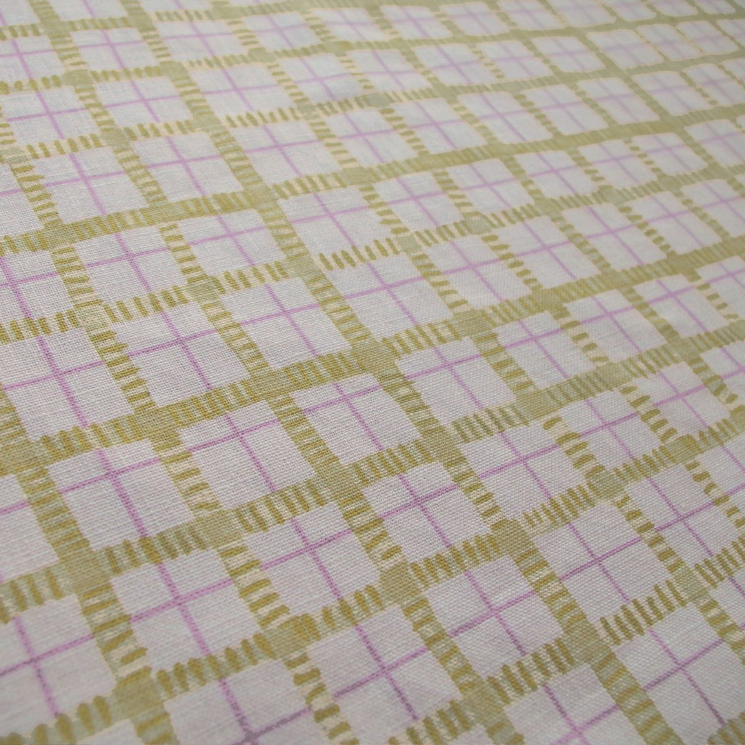 british-textile-designer-lowri-studio-trellis-yellow-pink-linen-cotton-fabric-the-design-yard-check