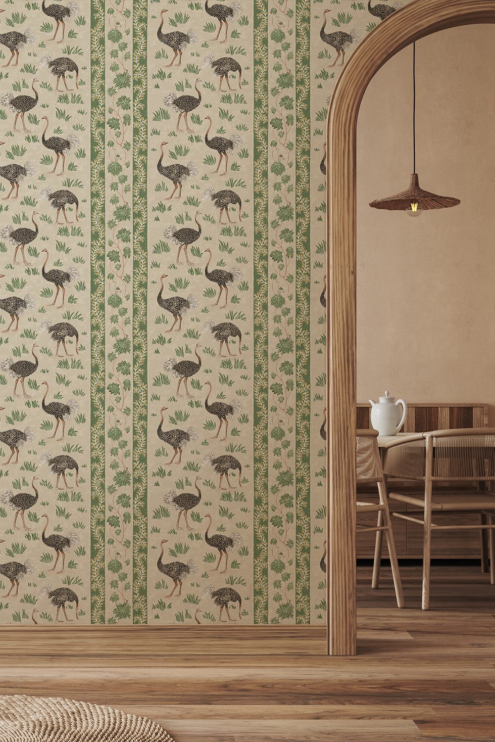 JMW-103211-josephine-Munsey-wallpaper-ostrich-stripe-hiding-birds-in-long-grass-khaki-and-green