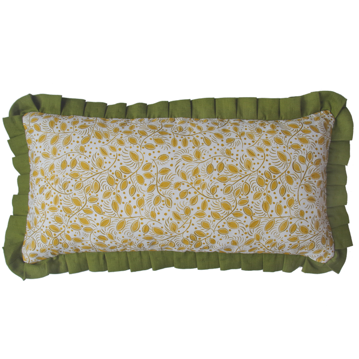 lowri-little-leaves-yellow-cushion-frill-fringe-edge-british-made-linen-cushion-cover
