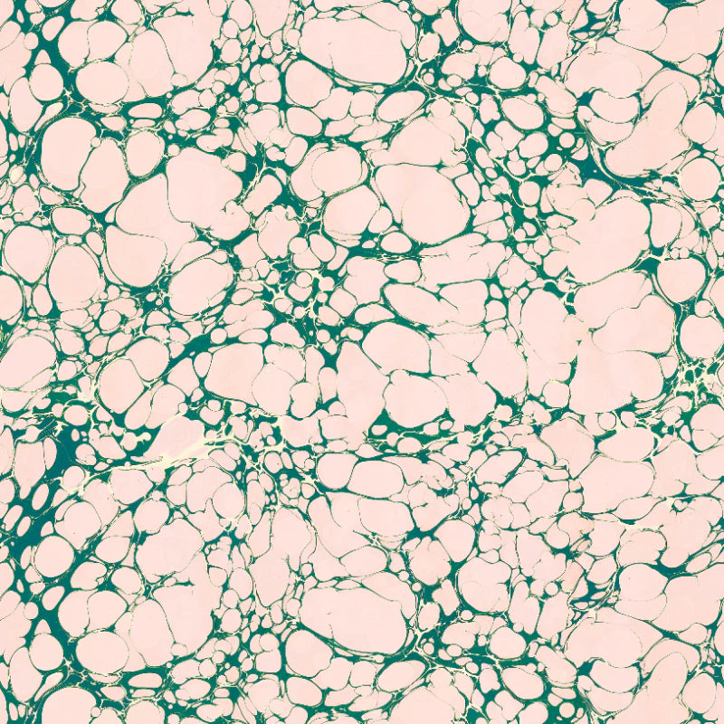 Poodle-and-blond-wallpaper-margate-marble-abstract-marble-and-bubble-effect-large-scale-retro-print-1970-styling-emerald-pinky