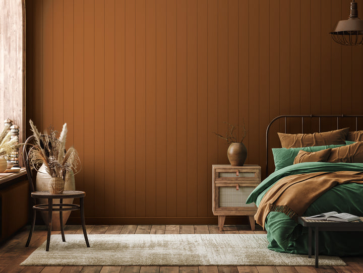 coat-paint-mezcal-deep-burnt-orange-flat-matt-interior-emulsion-british-made-bedroom-green-bedding-autumnal-colours-cladding-walls
