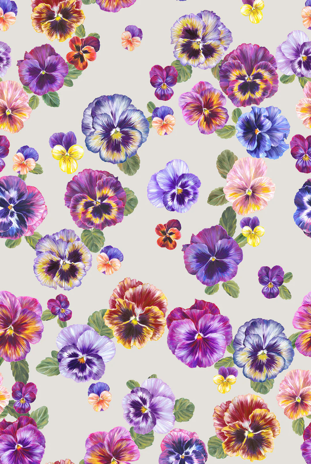Victoria-Sanders-Plethora-of-pansies-hand-painted-details-pansies-in-parchment-off-white-background-wallpaper-floral-pattern