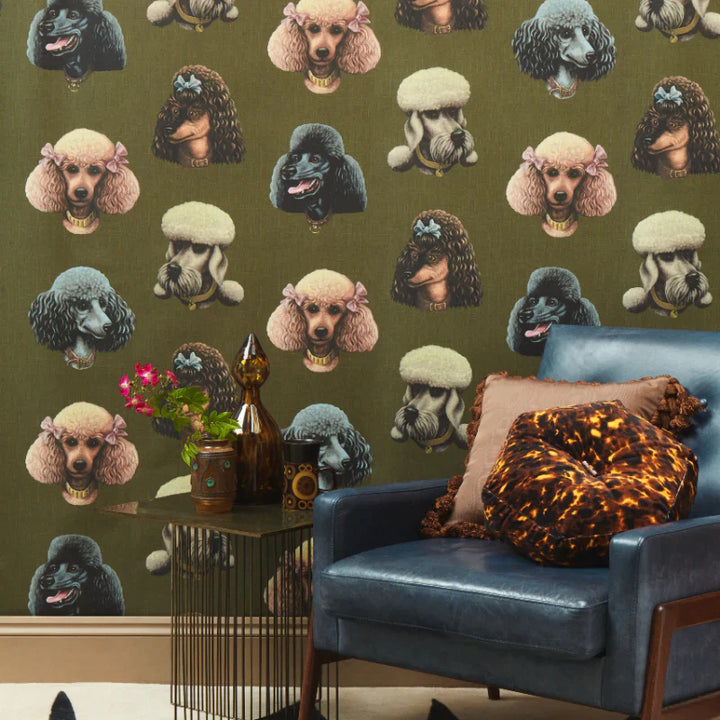 Poodle-and-Blond-wallpaper-poodle-parlour-midnight-blue-five-poodle-portraits-wallpaper-design-retro-kitsch-illustrated-fun-wallpapers