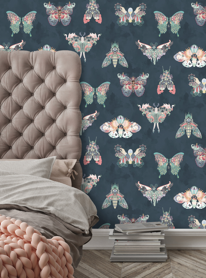 brand-mckenzie-carnval-fever-butterfly-effect-navy-sky-clouds-whimsical-illusional-wallpaper