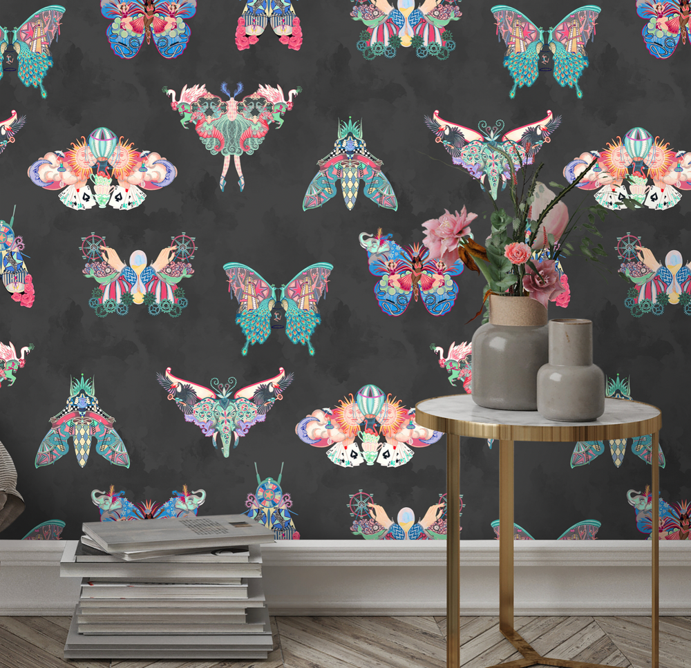 brand-mckenzie-carnival-fever-butterfly-effect-noir-whimisal-illusion-design-wallpaper-noir
