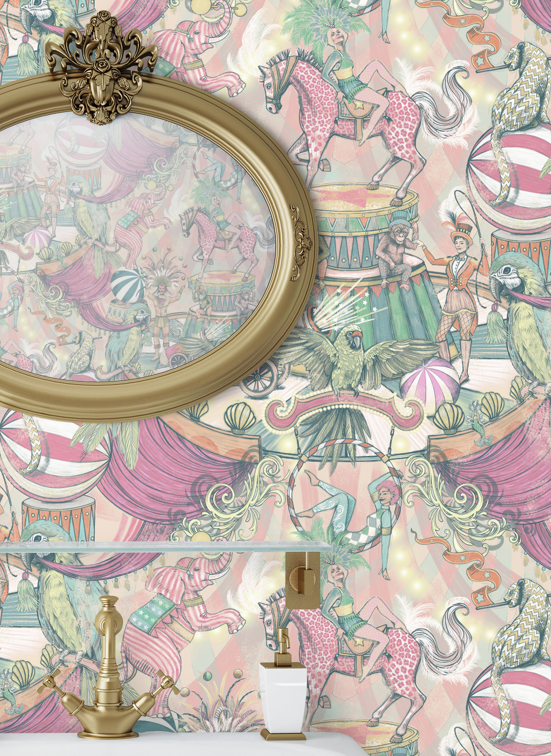 carnival-fever-funfair-pastel-pinks-animal-bathroom-wallpaper-cloakroom-wallpaper