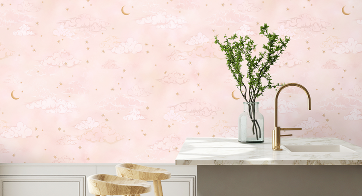 starry-pink-sunset-night-sky-stars-clouds-moon-wallpaper