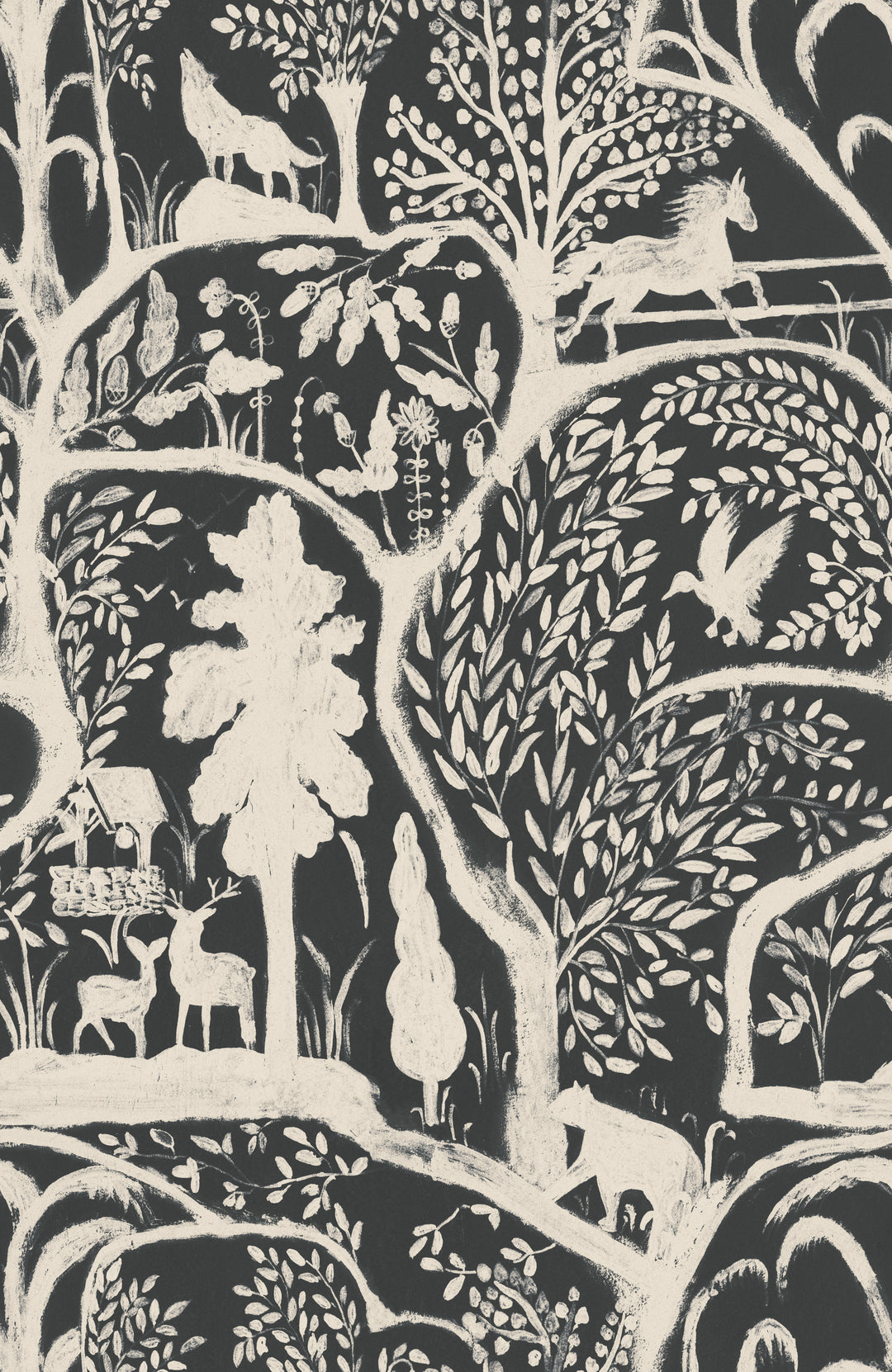  the-enchanted-woodland-equinox-wallpaper-minnie-kemp-mindthegap-collaboration-transylvanian-woodland-landscape-black-taupe
