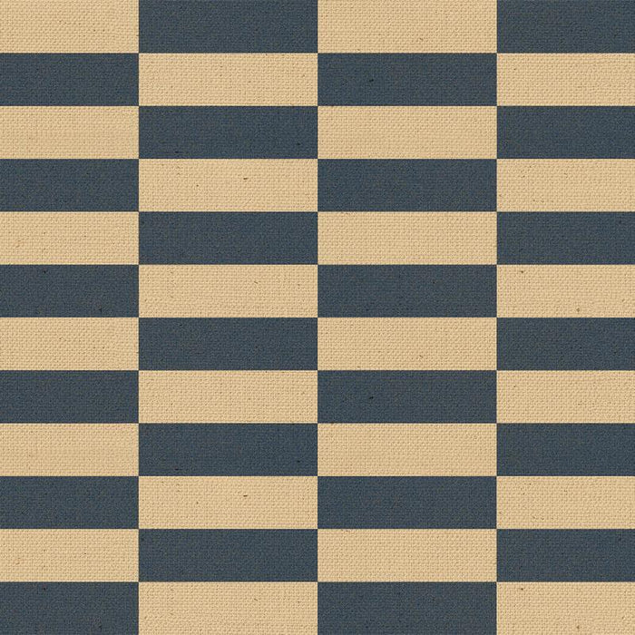 Poodle-and-Blonde-wallpaper-retro-inspired-black-stacked-bricks-heritage-colours-rectangles-wallpaper-Tucson-Lullaby-denim-navy-beige