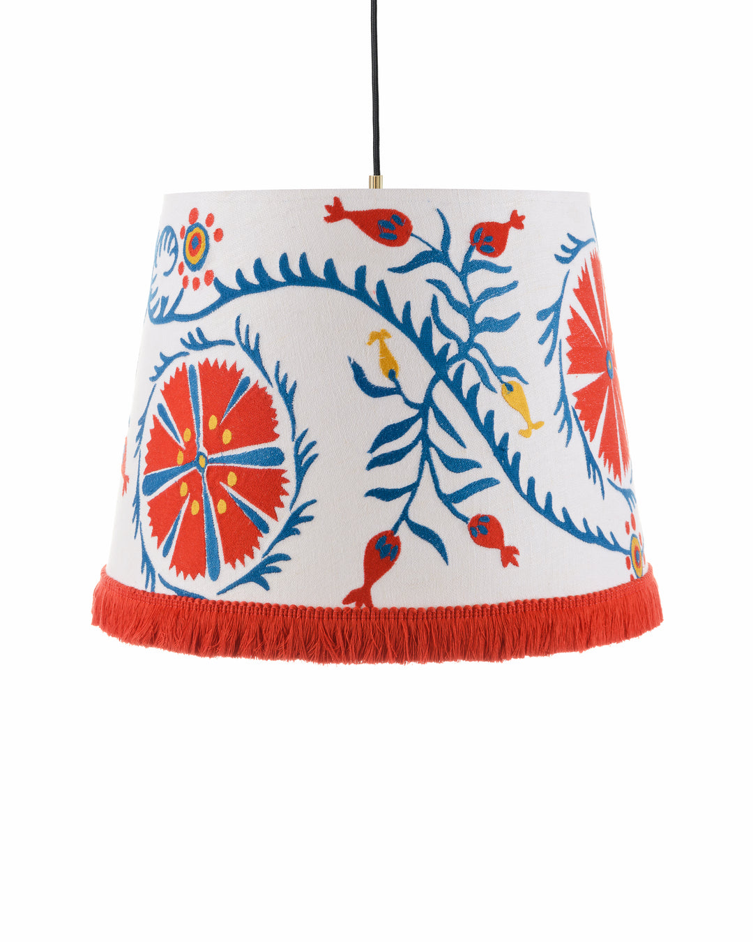 viragos-embroidered-cone-pendant-light-ceiling-lamp-blue-red-yellow-red-fringe-MINDTHEGAP-the-design-yard