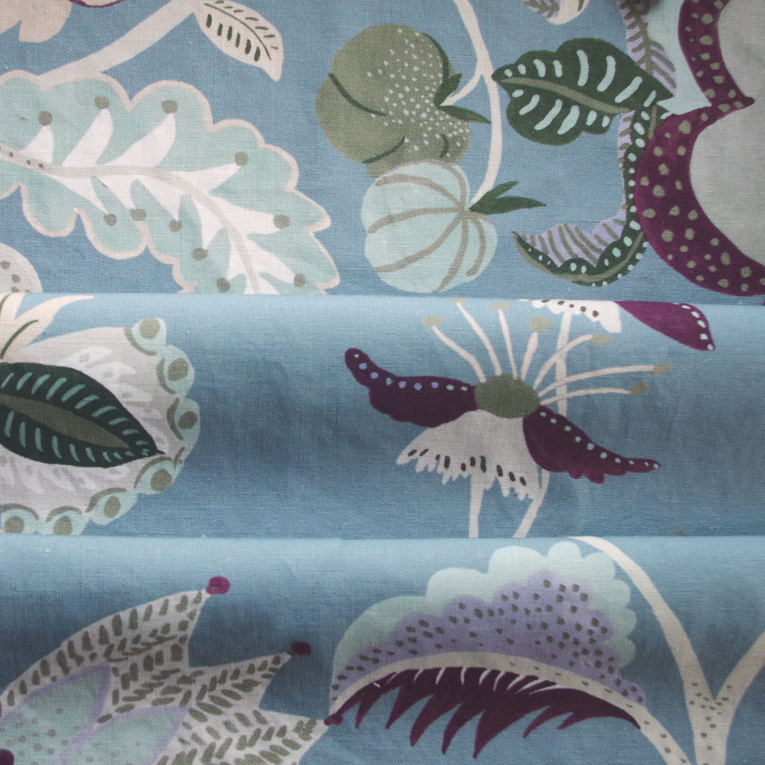 walled-garden-blue-floral-fabric-lowri-studio-british-textile-designer-the-design-yard