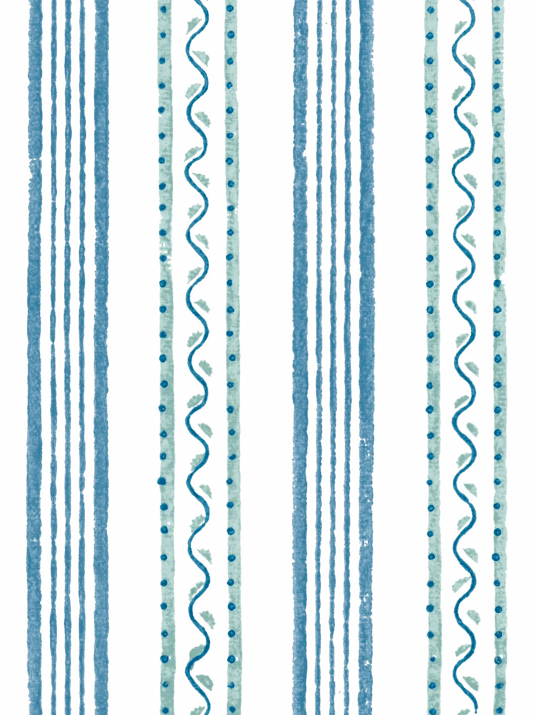 Wiggle Stripe Wallpaper Blue