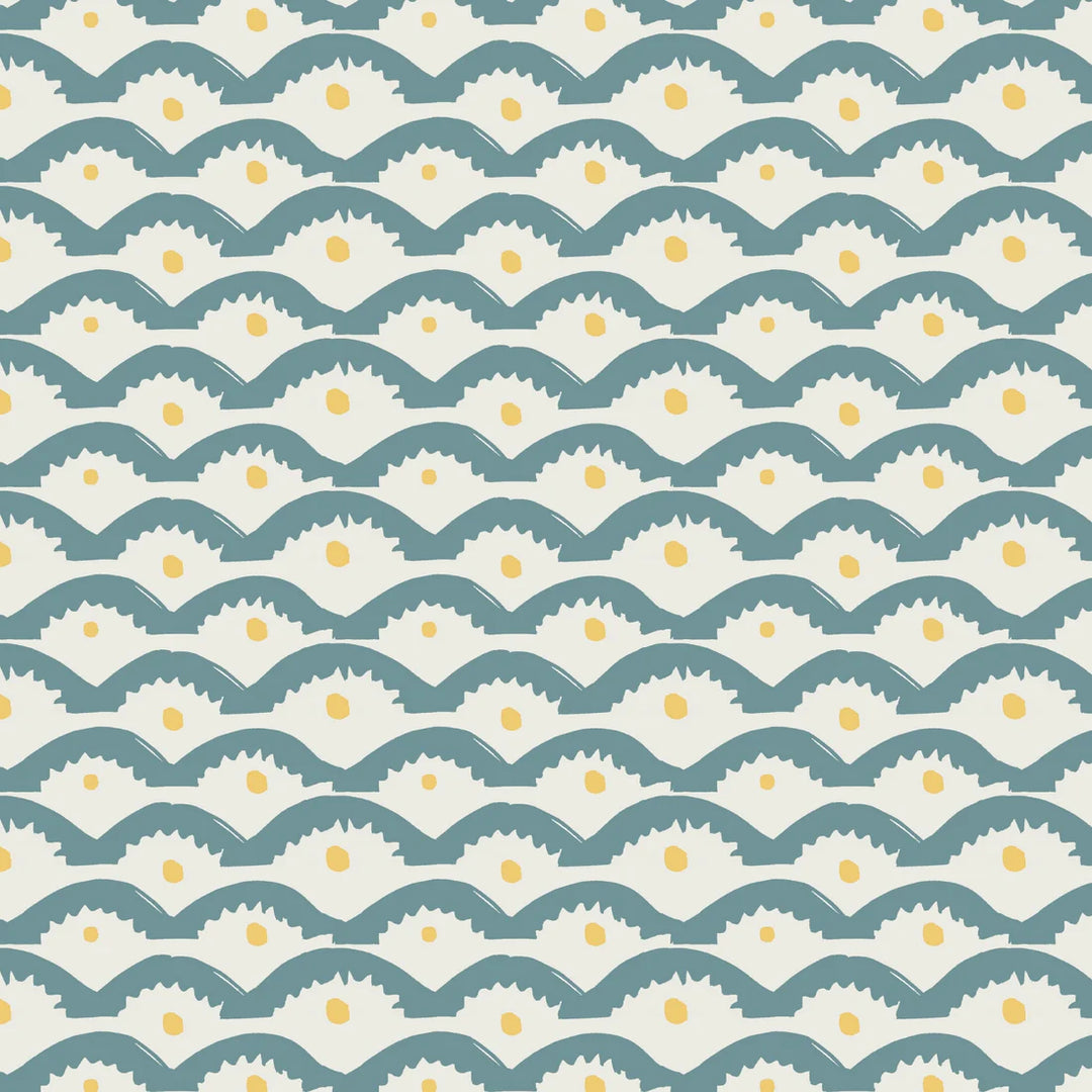 Annika-Reed-Wiggly-Squiggly-wallpaper-blue-and-yellow-arges-pattern-yellow-spots-clean-quirky-pattern-large
