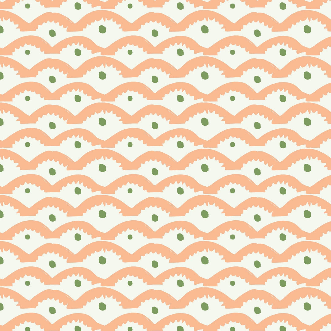 Annika-Reed-wiggly-sqiggly-peachy-waves-green-spots-fun-playful-white-background-