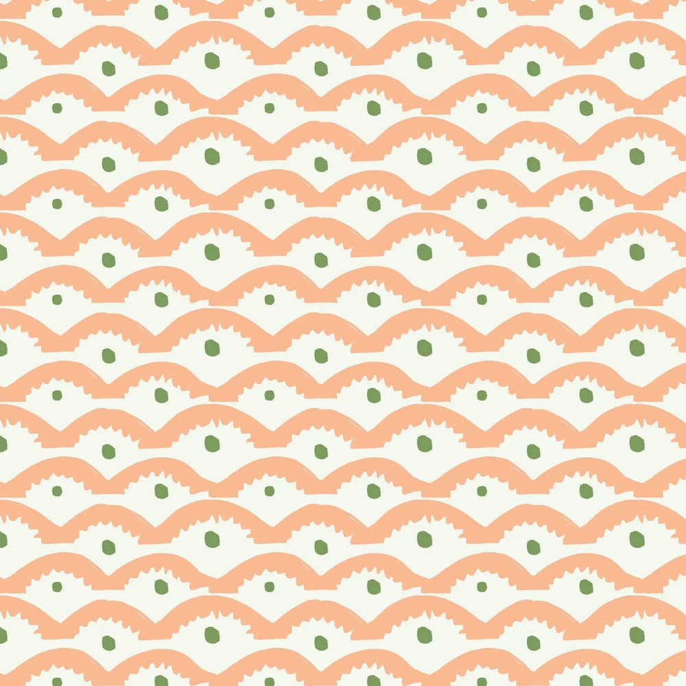 Annika-Reed-wiggly-sqiggly-peachy-waves-green-spots-fun-playful-white-background-