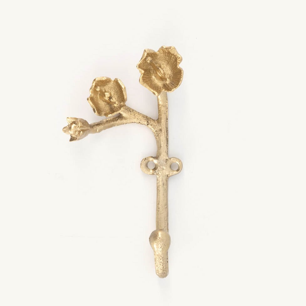 floral-blossom-hook-recycled-brass-handmade-india-fair-trade
