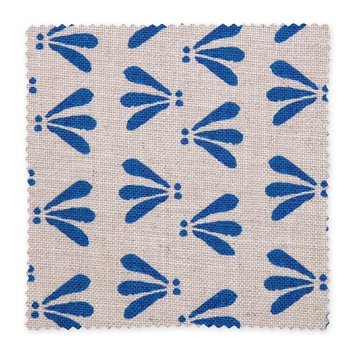 Bethie-Tricks-textiles-wild-swim-indigo-print-folk-style-small-brush-pattern-leaf-pattern-red-on-cream