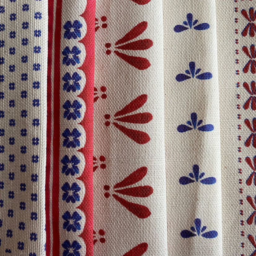 Bethie-Tricks-textiles-wild-strawberry-print-folk-style-small-brush-pattern-leaf-pattern-red-on-cream