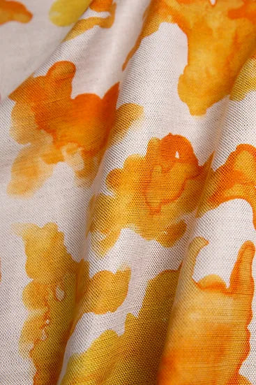 Bethie-tricks-textiles-clouds-random-tangerine-watercolour-puddles-ink-flax-linen-background