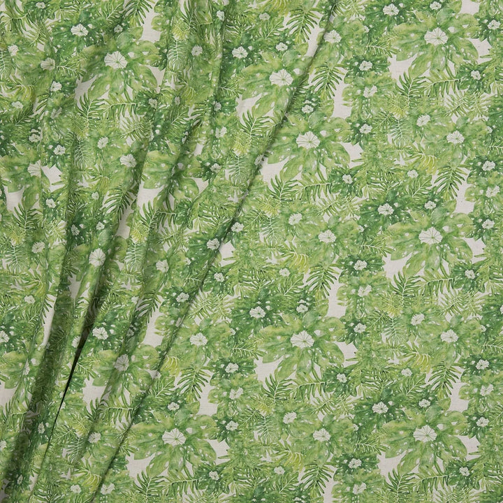 Bethie-tricks-textiles-junglr-linen-leaf-pattern-soft-green-on-flax-linen-