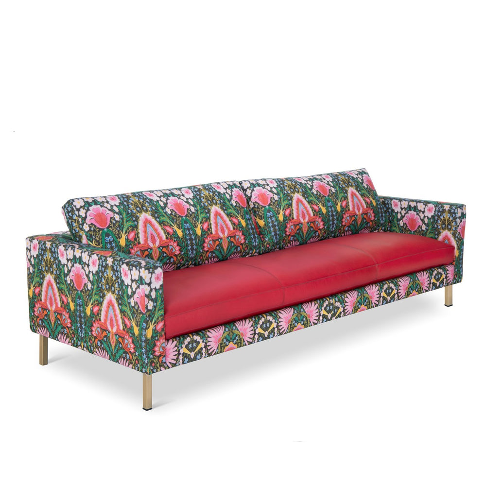 Mindthe-gap-maverick-sofa-sisie-q-linen-rosso-red-leather-seating-pad-retro-mid-century-style-long-couch-sqaure-styling-romantic-hippy-pattern-boho-chic-furniture