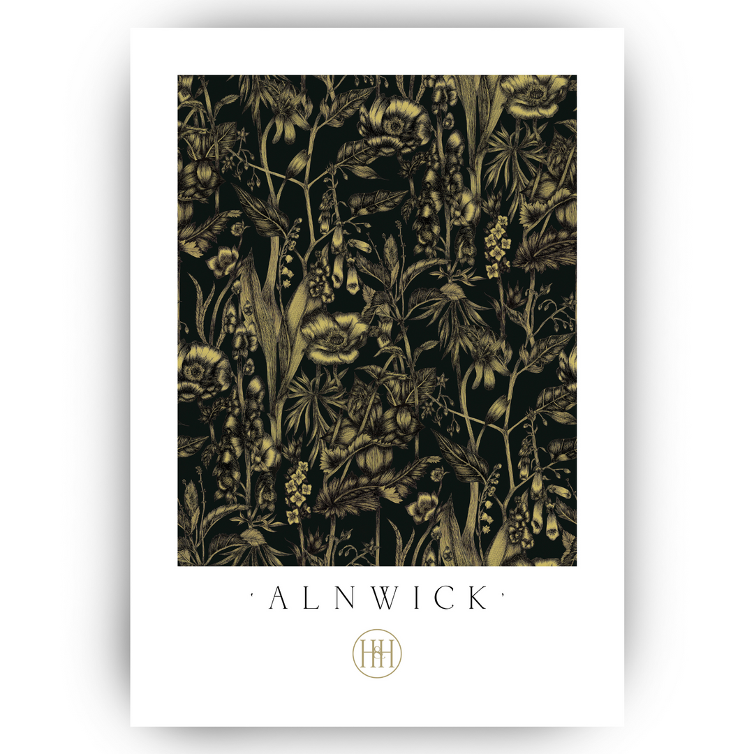 hex-henbane-floral-black-gold-alnwick-fine-art-print-a3
