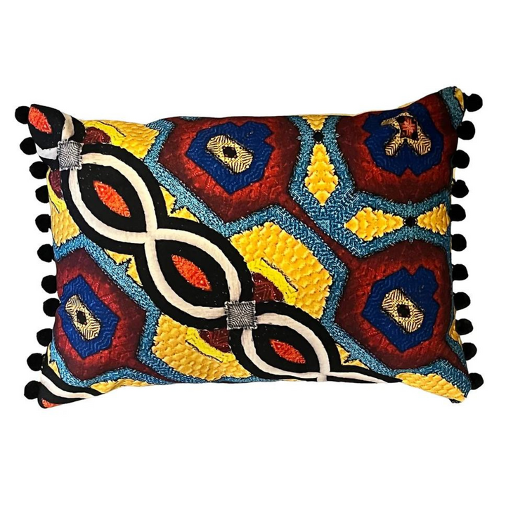 Alison-Morrish-creative-eco-velvet-cushions-printed-embroidery-look-black-pompom-edging-decorative-pillow-hand-made-throw-cushion-british-made-retro-rectangluar-sustainable